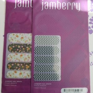 Jamberry black & white print nail wrap duo